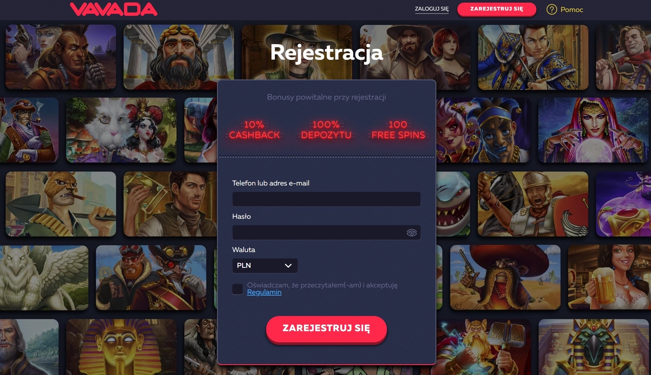 Jak zarejestrować konto w kasyno Vavada